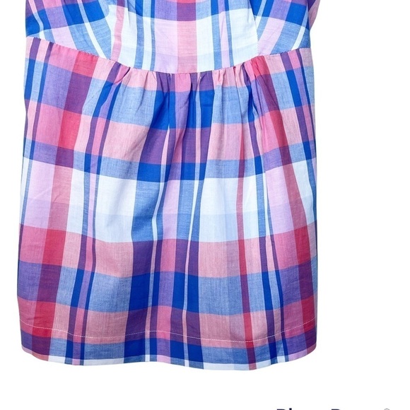 JOULES NWT Zip Back Elsbeth Babydoll Top in Plaid Pinkcheck Size 2 Pink Plaid - Picture 4 of 12